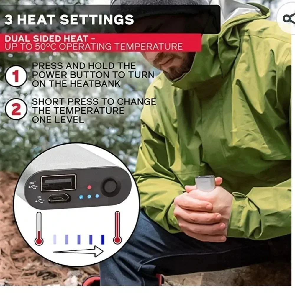 Zippo Green HeatBank 6 Rechargeable Hand Warmer & Power Bank